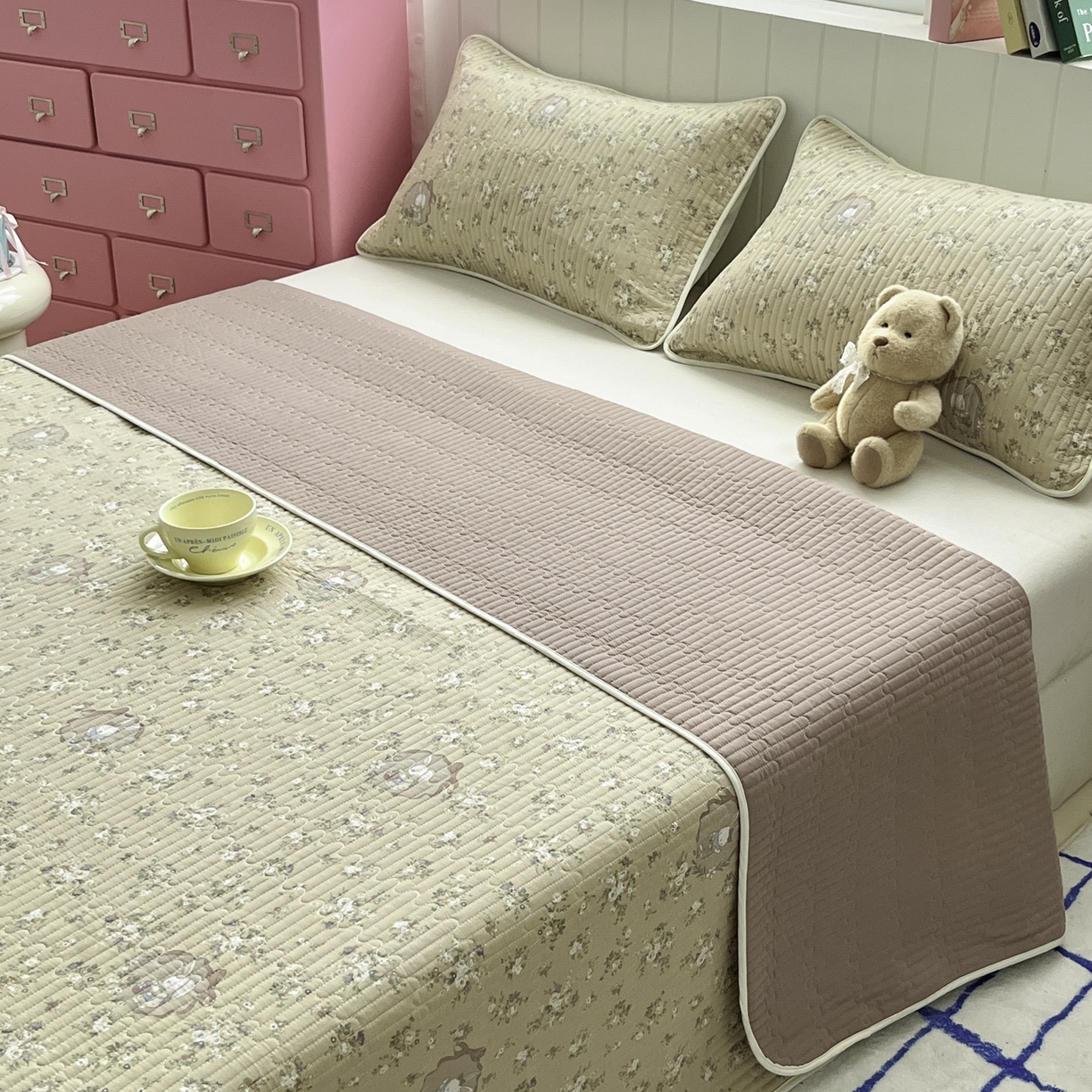 91家纺网 家纺一手货源 找家纺 （总）菲梵家纺 2026新款全棉床盖小清新夹棉床护垫