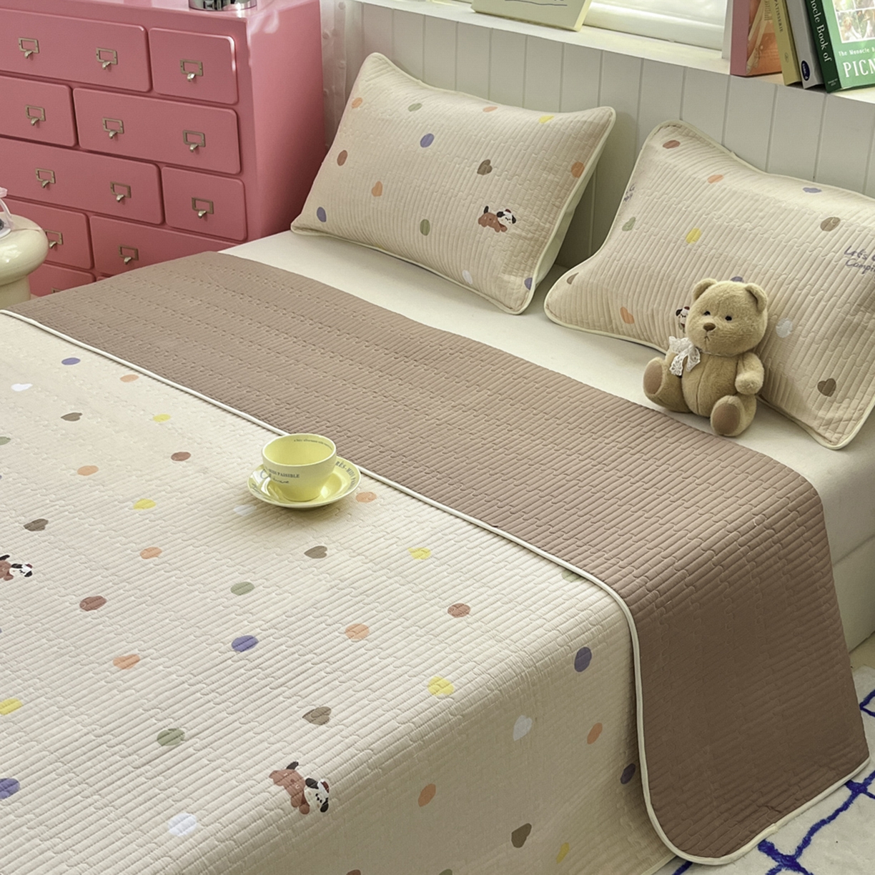 91家纺网 家纺一手货源 找家纺 （总）菲梵家纺 2026新款全棉床盖小清新夹棉床护垫