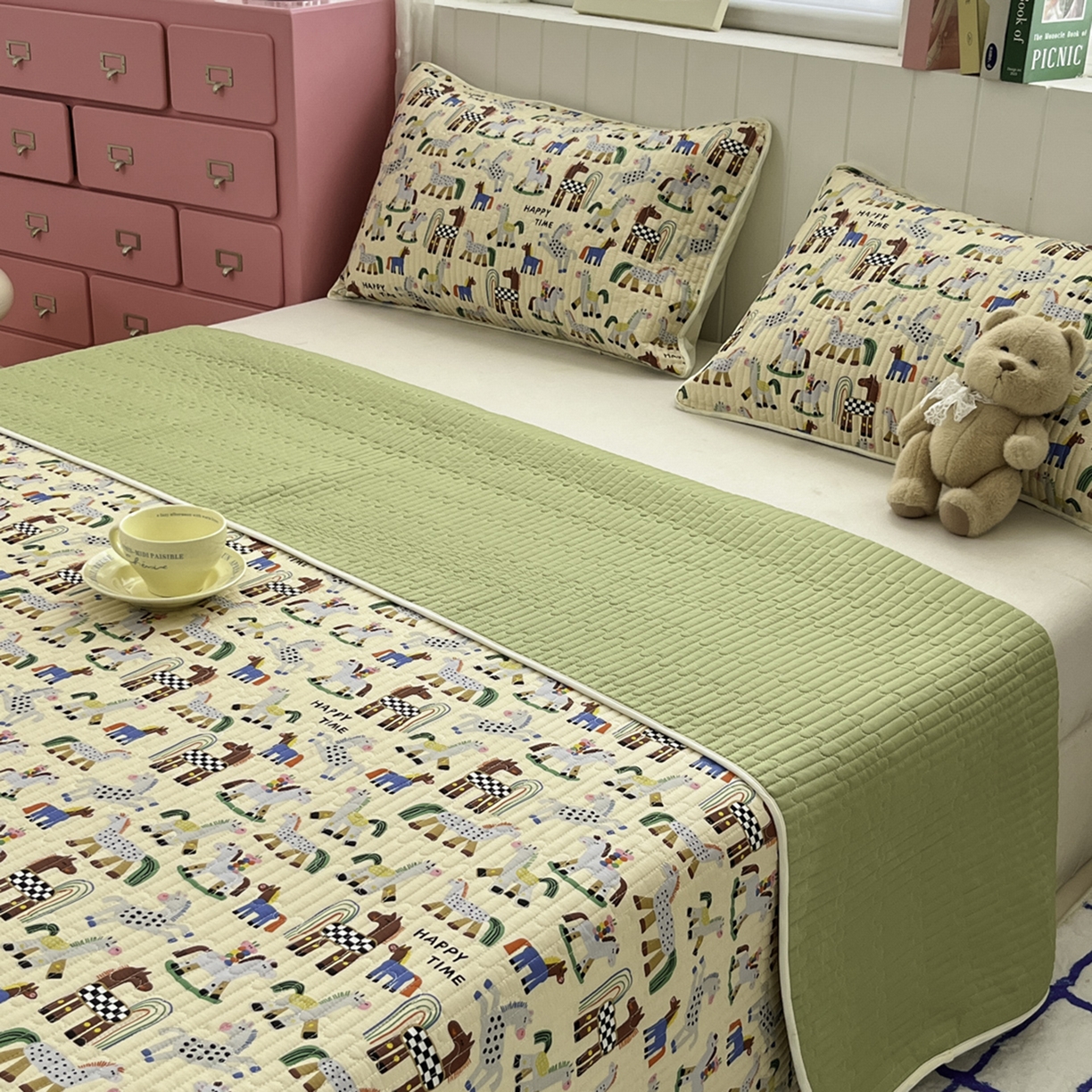 91家纺网 家纺一手货源 找家纺 （总）菲梵家纺 2026新款全棉床盖小清新夹棉床护垫