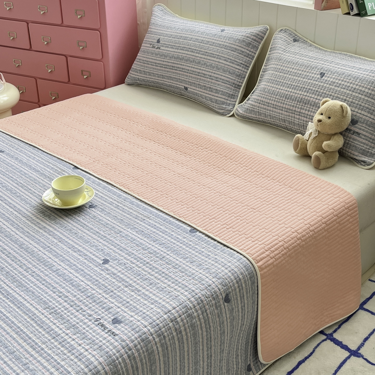 91家纺网 家纺一手货源 找家纺 （总）菲梵家纺 2026新款全棉床盖小清新夹棉床护垫