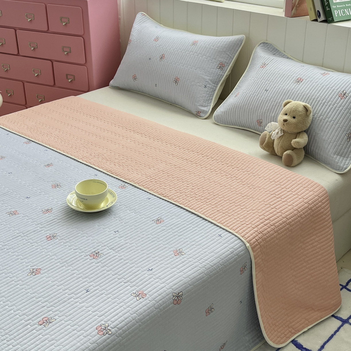 91家纺网 家纺一手货源 找家纺 （总）菲梵家纺 2026新款全棉床盖小清新夹棉床护垫