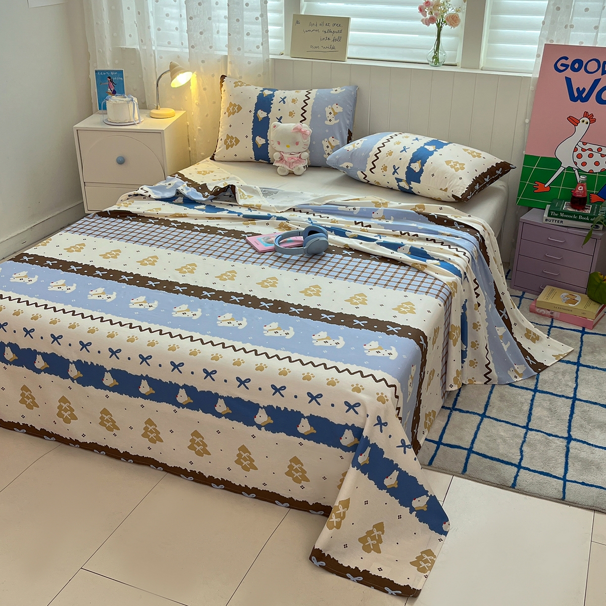 91家纺网 家纺一手货源 找家纺 （总）桃子家居 2026新款纯棉全棉单品印花卡通可爱少女床单床笠枕套系列