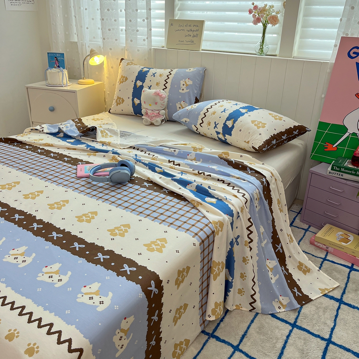 91家纺网 家纺一手货源 找家纺 （总）桃子家居 2026新款纯棉全棉单品印花卡通可爱少女床单床笠枕套系列