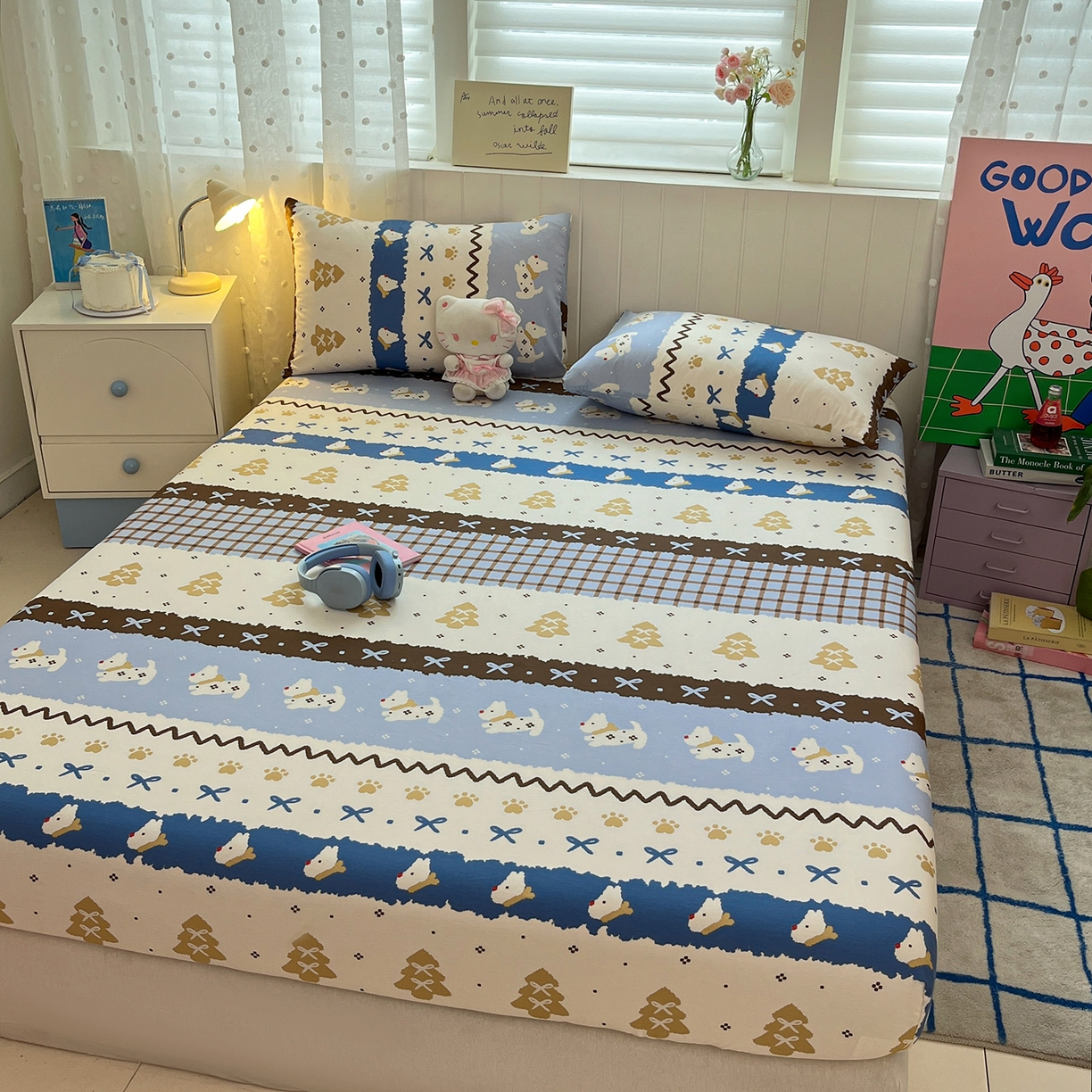 91家纺网 家纺一手货源 找家纺 （总）桃子家居 2026新款纯棉全棉单品印花卡通可爱少女床单床笠枕套系列