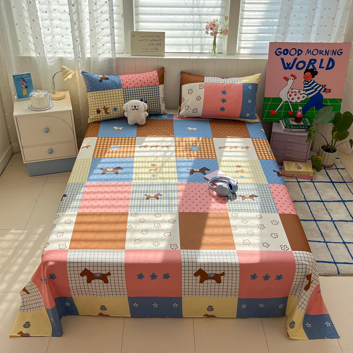 91家纺网 家纺一手货源 找家纺 （总）桃子家居 2026新款纯棉全棉单品印花卡通可爱少女床单床笠枕套系列