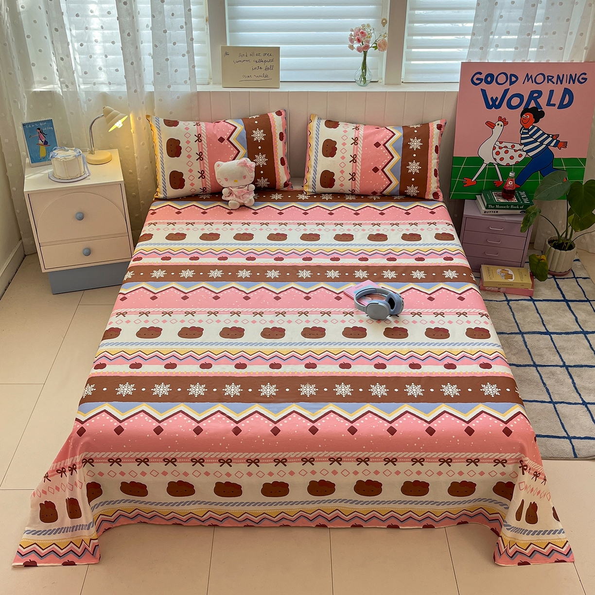 91家纺网 家纺一手货源 找家纺 （总）桃子家居 2026新款纯棉全棉单品印花卡通可爱少女床单床笠枕套系列