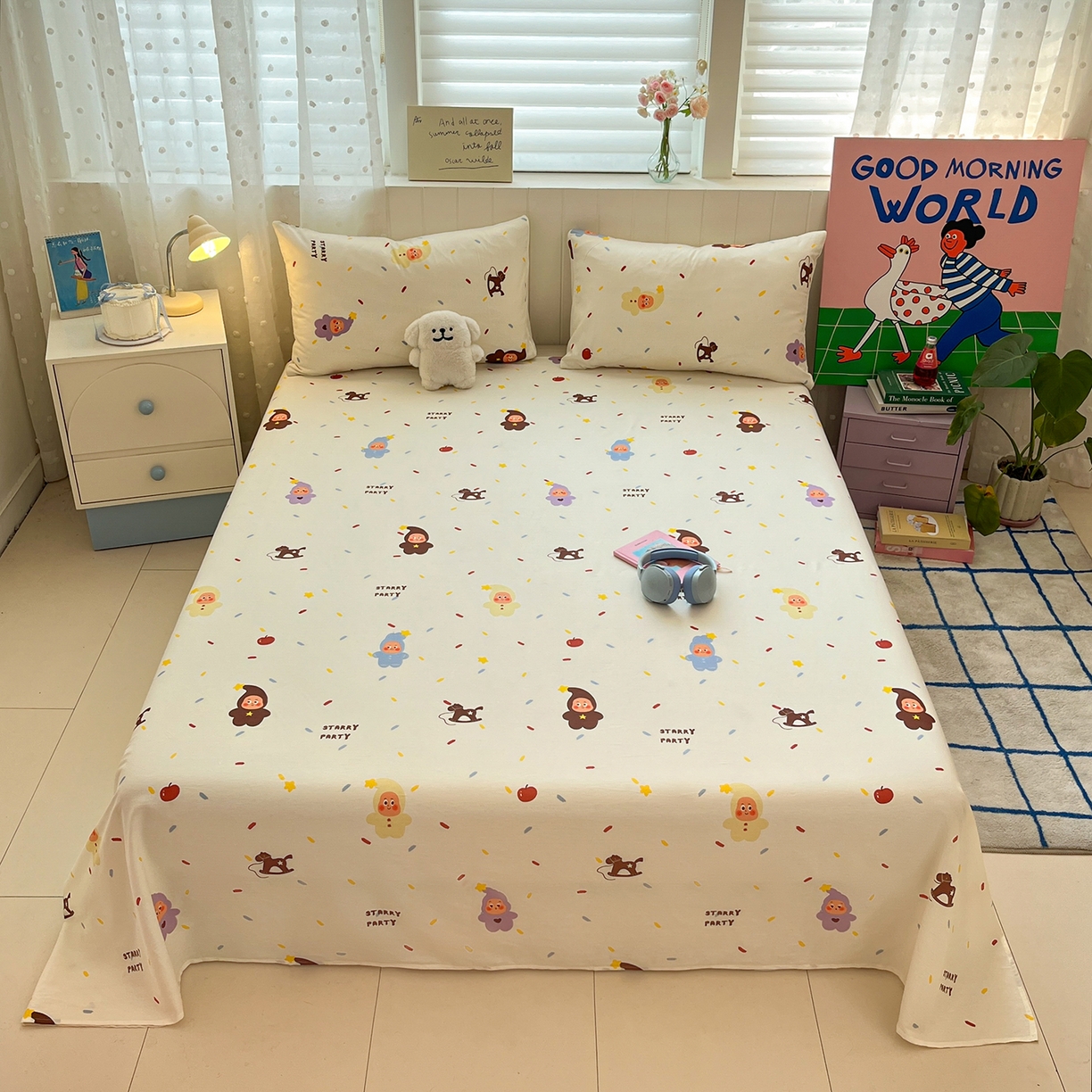 91家纺网 家纺一手货源 找家纺 （总）桃子家居 2026新款纯棉全棉单品印花卡通可爱少女床单床笠枕套系列