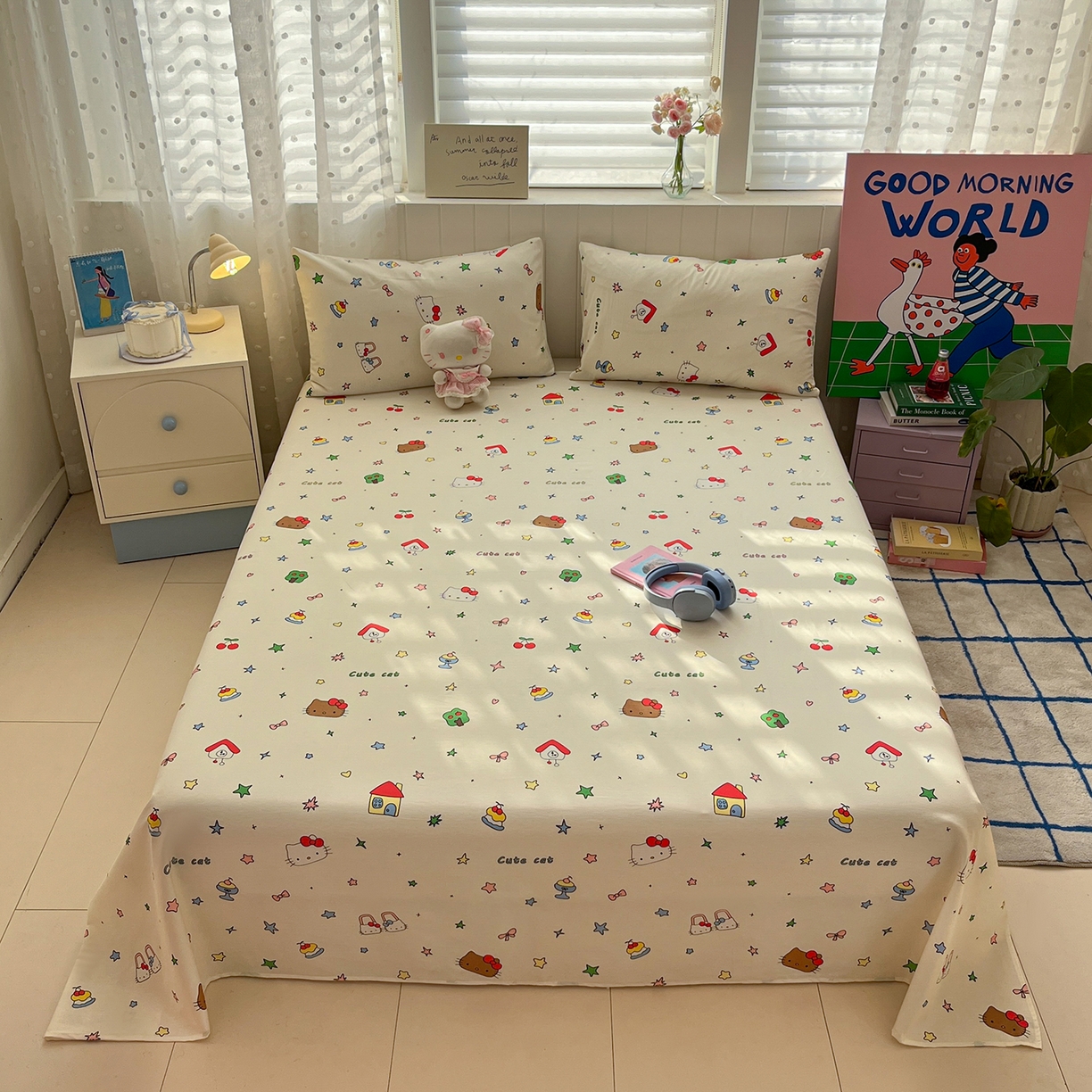 91家纺网 家纺一手货源 找家纺 （总）桃子家居 2026新款纯棉全棉单品印花卡通可爱少女床单床笠枕套系列