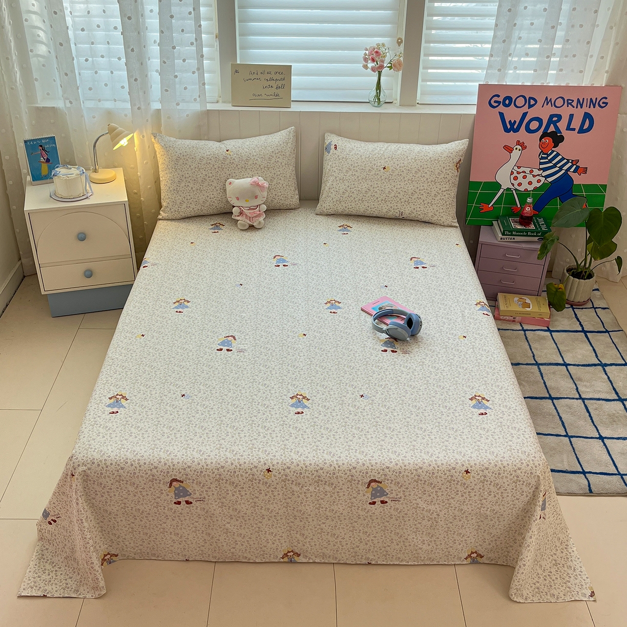 91家纺网 家纺一手货源 找家纺 （总）桃子家居 2026新款纯棉全棉单品印花卡通可爱少女床单床笠枕套系列