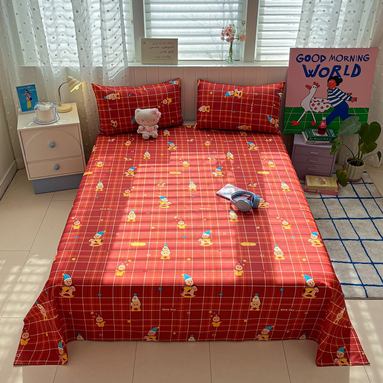 91家纺网 家纺一手货源 找家纺 （总）桃子家居 2026新款纯棉全棉单品印花卡通可爱少女床单床笠枕套系列