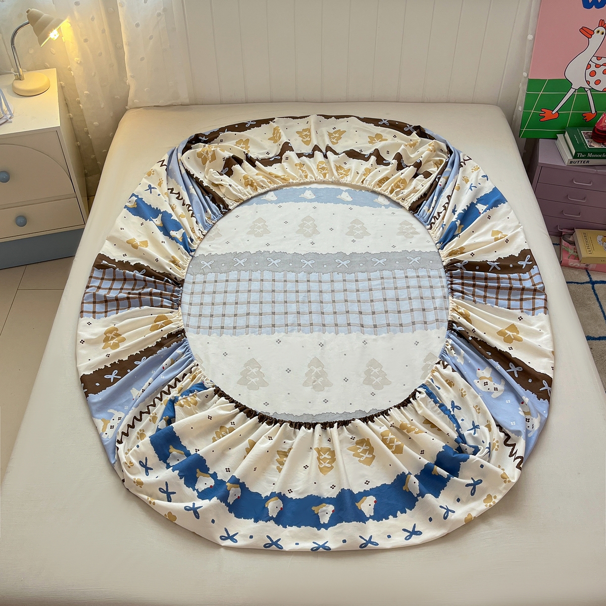 91家纺网 家纺一手货源 找家纺 桃子家居 2026新款纯棉全棉单品印花卡通可爱少女床单床笠枕套系列 棉单品-波西费尔岛小狗