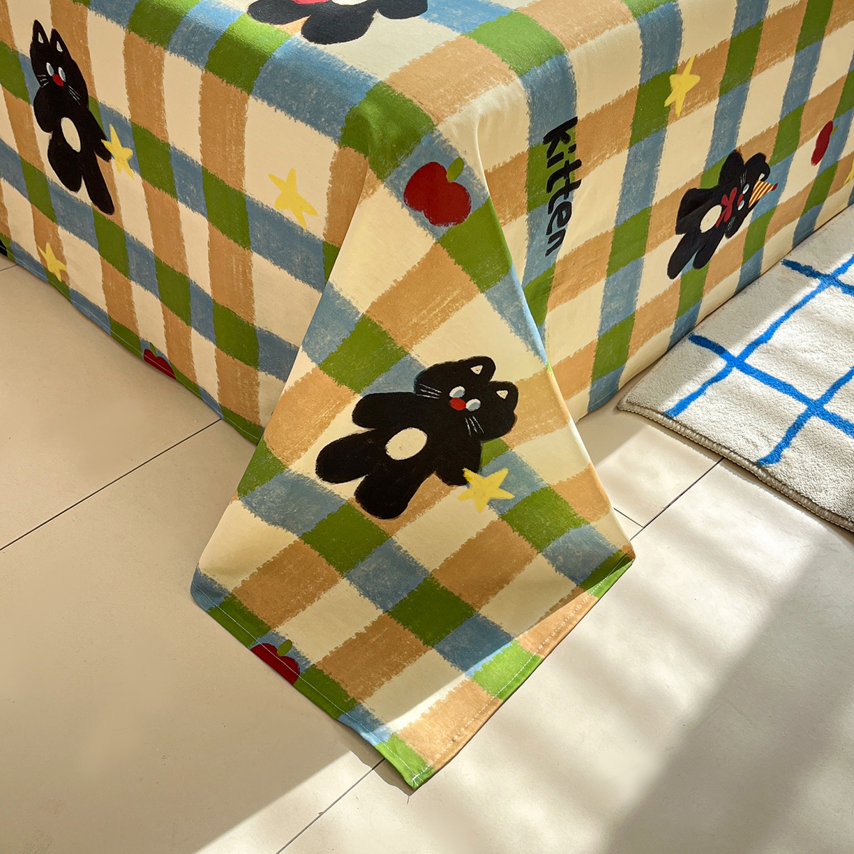 91家纺网 家纺一手货源 找家纺 桃子家居 2026新款纯棉全棉单品印花卡通可爱少女床单床笠枕套系列 棉单品-复古哈曼猫