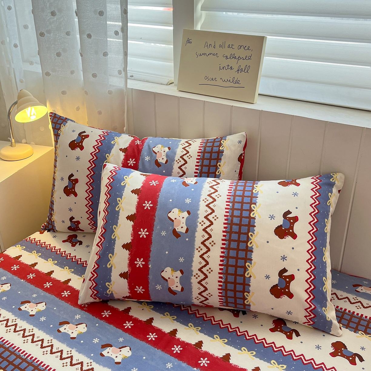 91家纺网 家纺一手货源 找家纺 桃子家居 2026新款纯棉全棉单品印花卡通可爱少女床单床笠枕套系列 棉单品-蓝甜小马