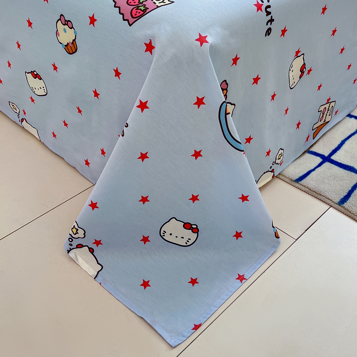 91家纺网 家纺一手货源 找家纺 桃子家居 2026新款纯棉全棉单品印花卡通可爱少女床单床笠枕套系列 棉单品-摇摇马猫咪