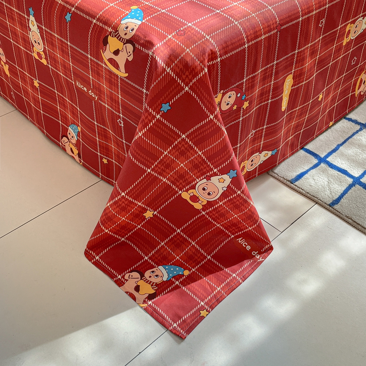 91家纺网 家纺一手货源 找家纺 桃子家居 2026新款纯棉全棉单品印花卡通可爱少女床单床笠枕套系列 棉单品-棕糖星星