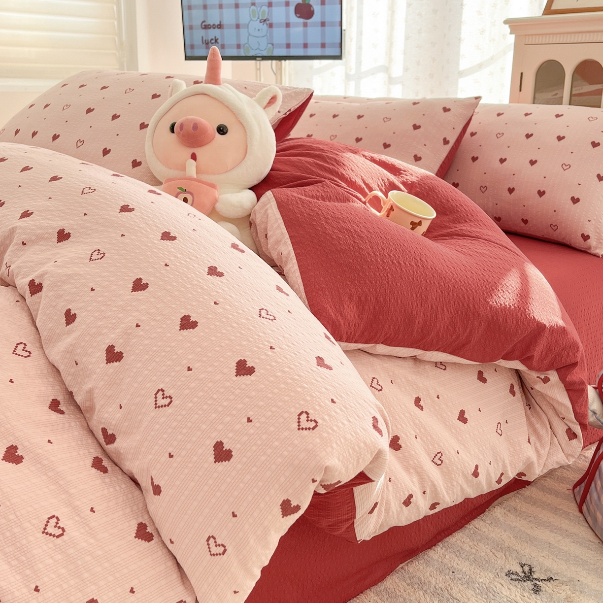 91家纺网 家纺一手货源 找家纺 （总）玉海棠家纺 2026新款直播爆款高品质高克重泡泡纱泡芙纱四件套