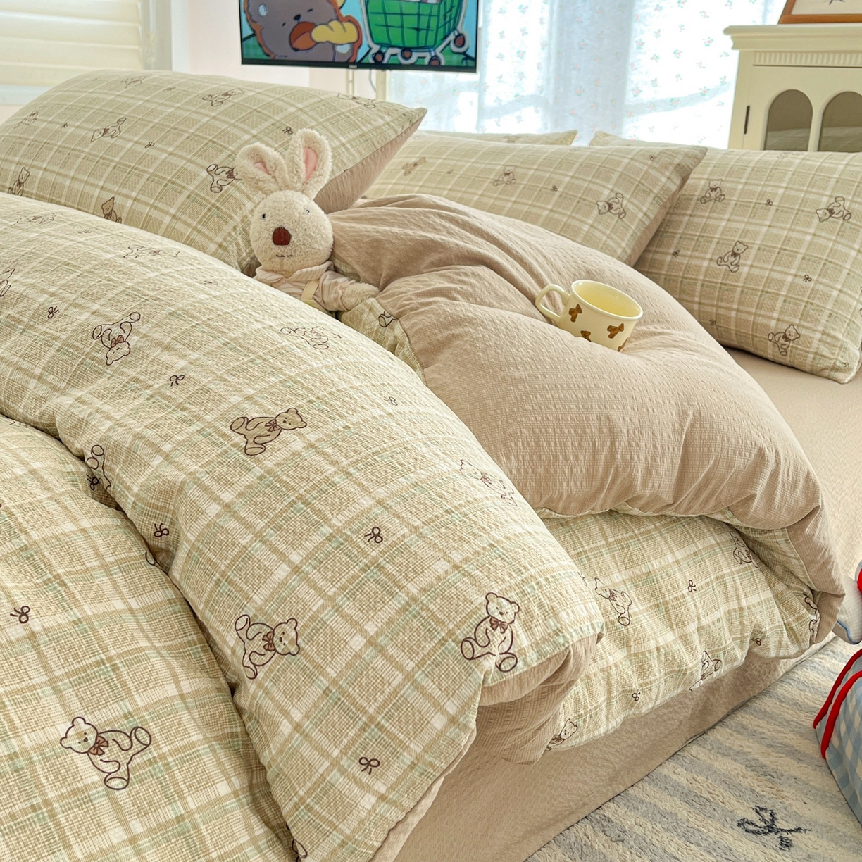 91家纺网 家纺一手货源 找家纺 （总）玉海棠家纺 2026新款直播爆款高品质高克重泡泡纱泡芙纱四件套