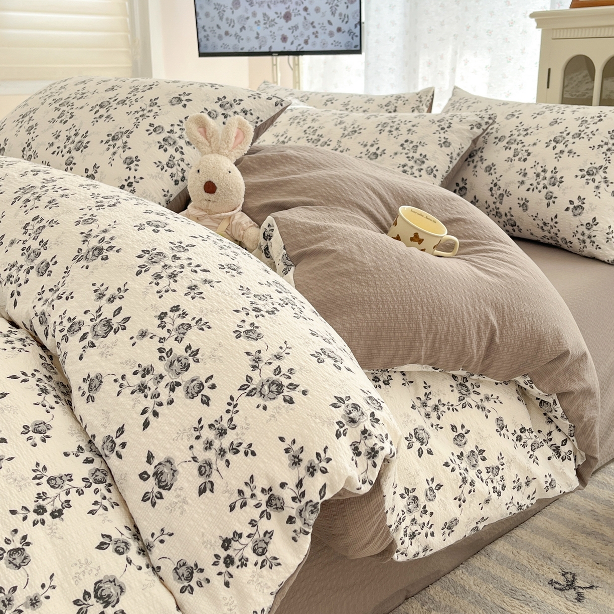 91家纺网 家纺一手货源 找家纺 （总）玉海棠家纺 2026新款直播爆款高品质高克重泡泡纱泡芙纱四件套