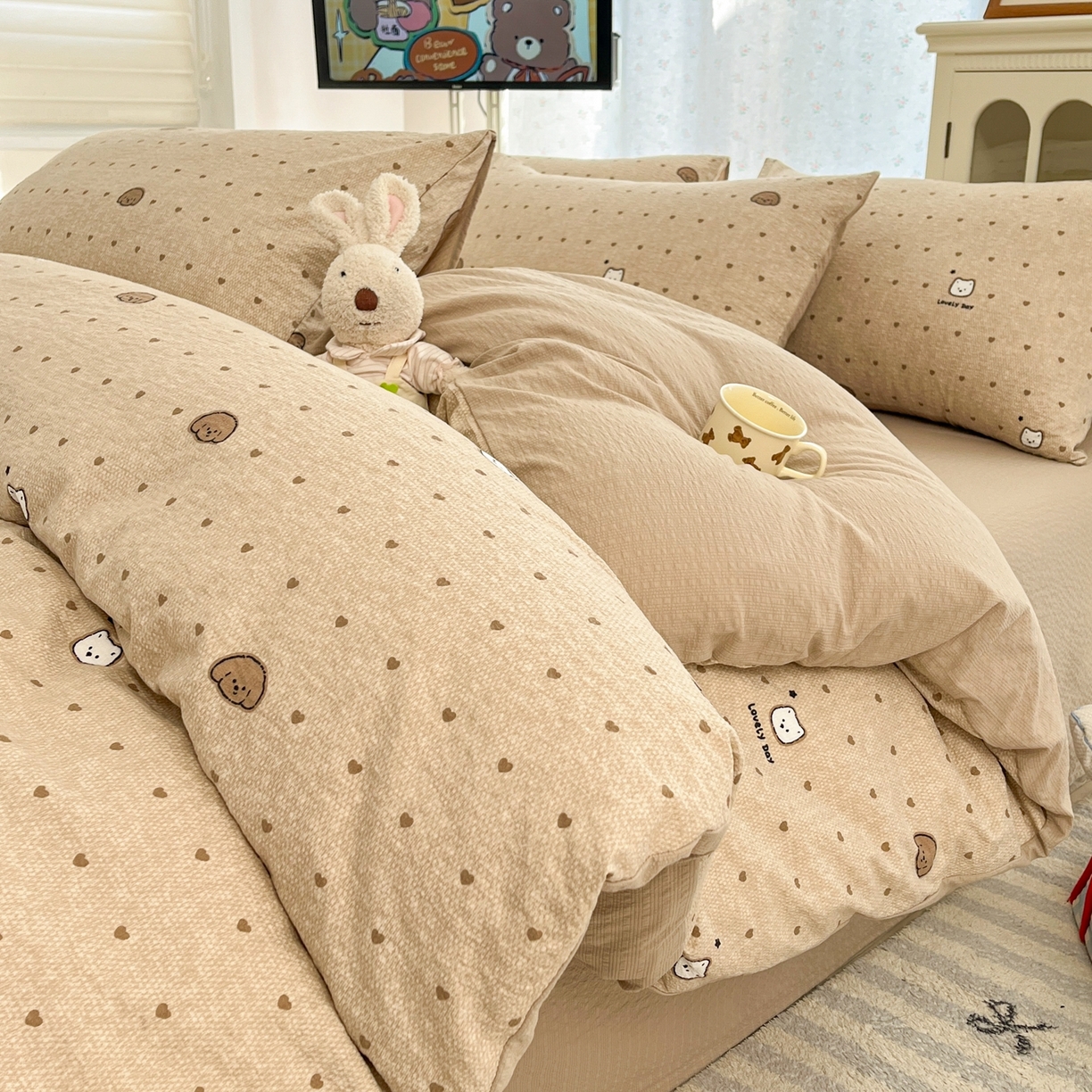 91家纺网 家纺一手货源 找家纺 （总）玉海棠家纺 2026新款直播爆款高品质高克重泡泡纱泡芙纱四件套