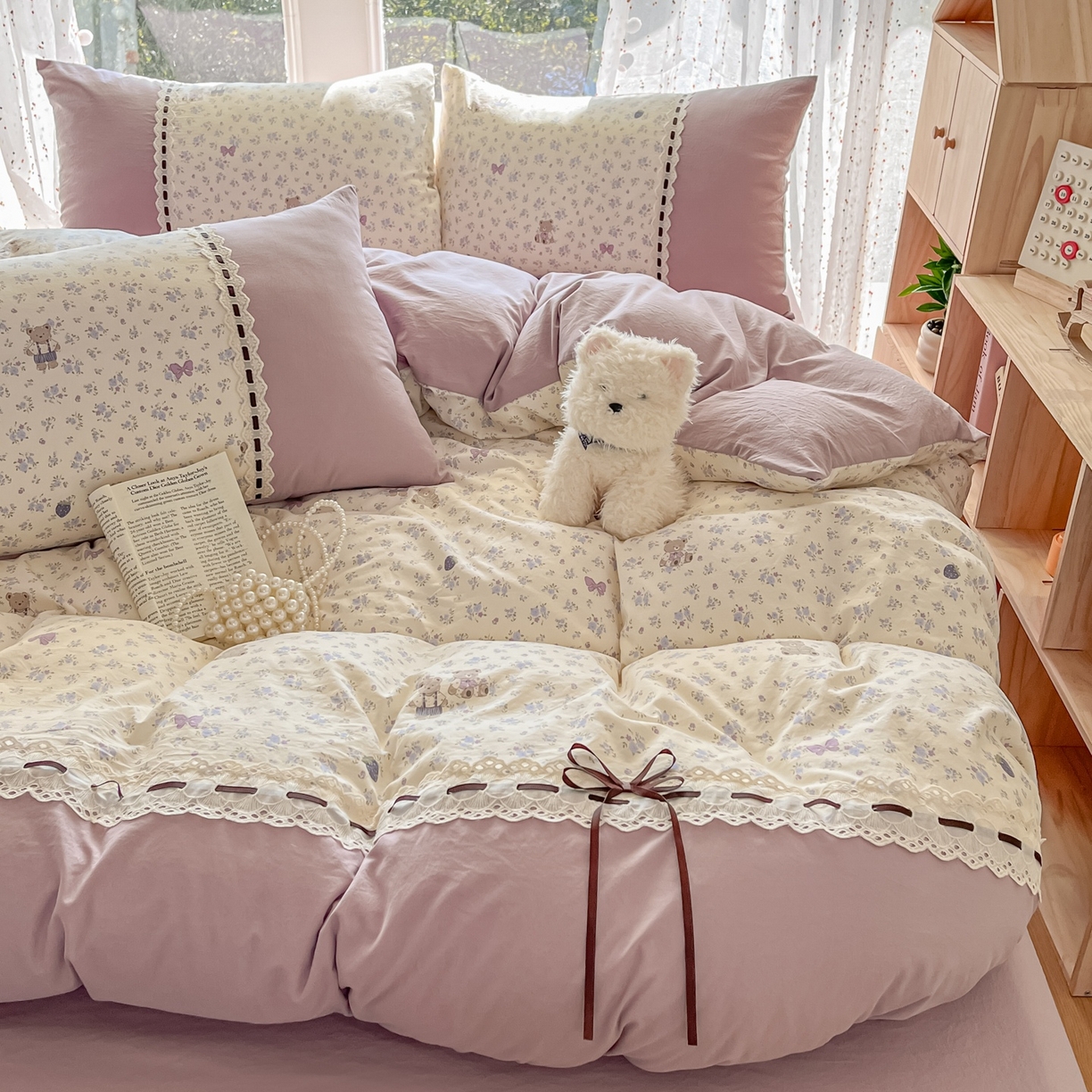 91家纺网 家纺一手货源 找家纺 （总）菲梵家纺 2026新款法式花边A类云朵棉四件套