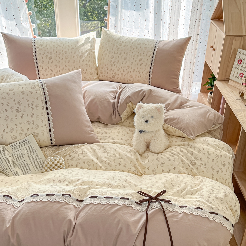 91家纺网 家纺一手货源 找家纺 （总）菲梵家纺 2026新款法式花边A类云朵棉四件套