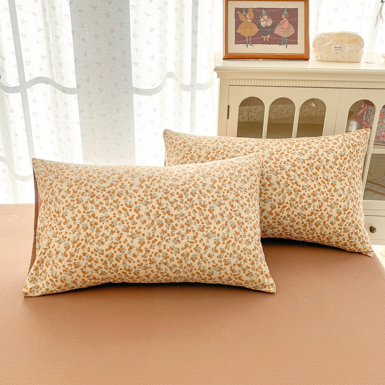 91家纺网 家纺一手货源 找家纺 玉海棠家纺 2026新款直播爆款高品质高克重泡泡纱泡芙纱四件套 满满