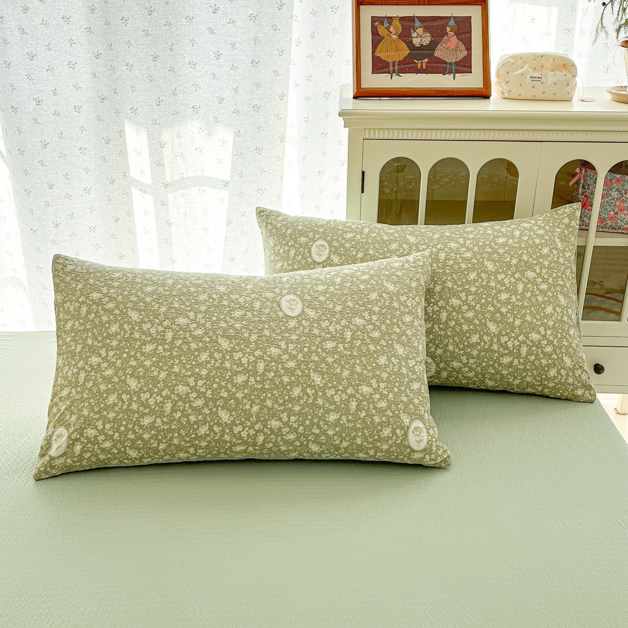 91家纺网 家纺一手货源 找家纺 玉海棠家纺 2026新款直播爆款高品质高克重泡泡纱泡芙纱四件套 玫瑰庄园