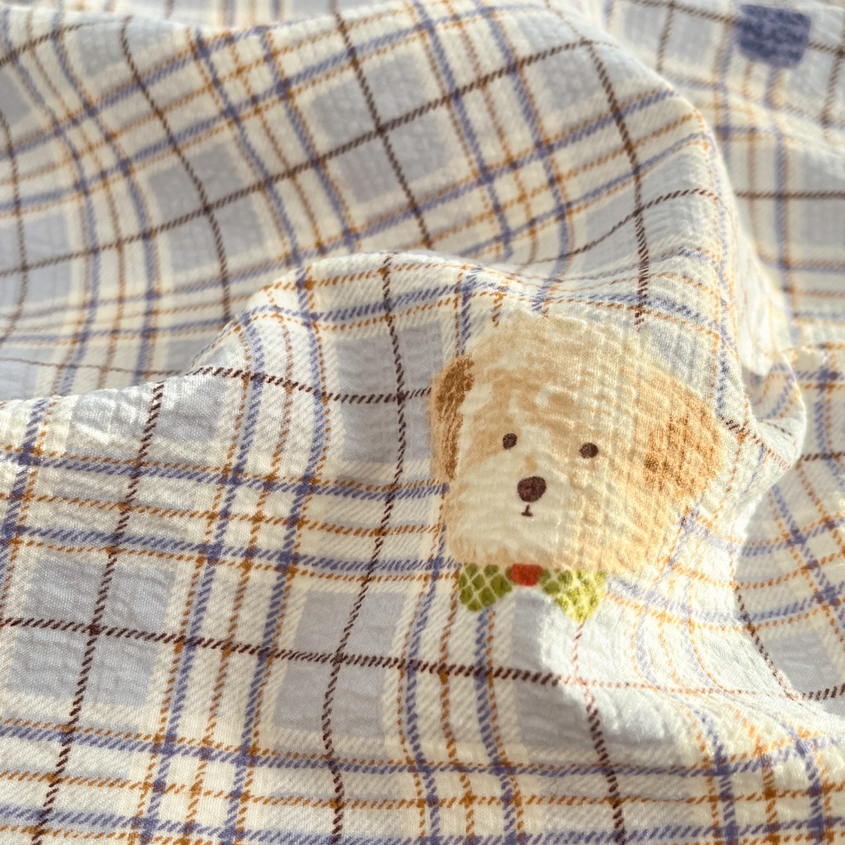 91家纺网 家纺一手货源 找家纺 玉海棠家纺 2026新款直播爆款高品质高克重泡泡纱泡芙纱四件套 萌物多多