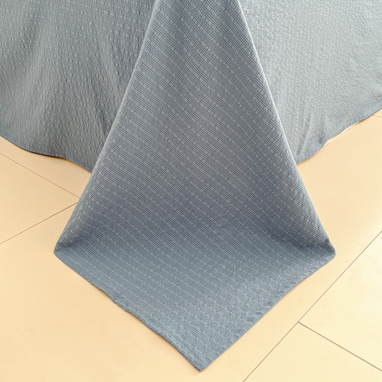 91家纺网 家纺一手货源 找家纺 玉海棠家纺 2026新款直播爆款高品质高克重泡泡纱泡芙纱四件套 浅陌