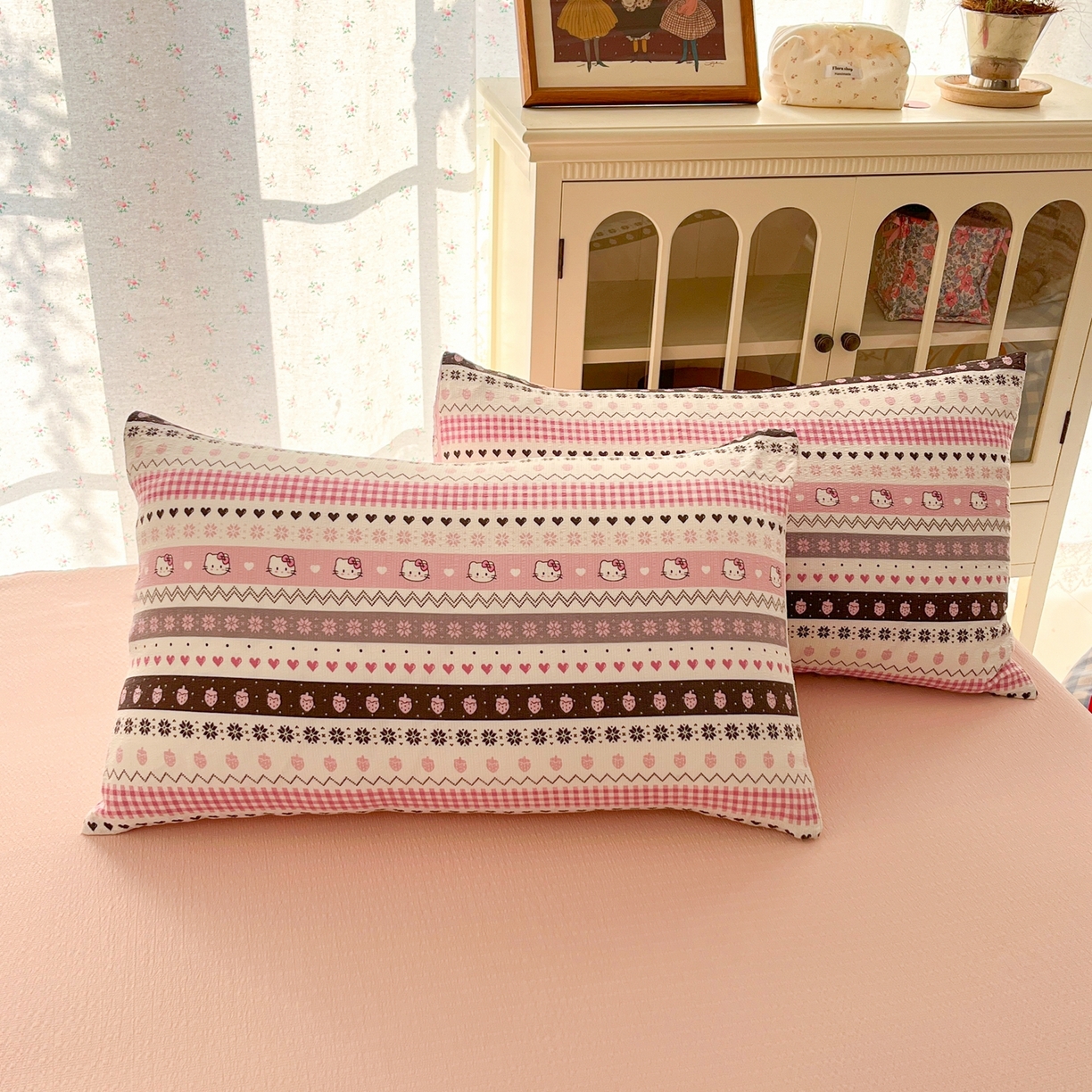 91家纺网 家纺一手货源 找家纺 玉海棠家纺 2026新款直播爆款高品质高克重泡泡纱泡芙纱四件套 甜心