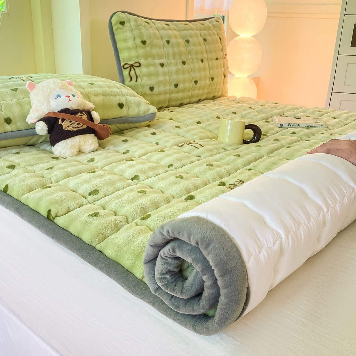 91家纺网 家纺一手货源 找家纺 （总）犇牛仓储供应链 2026新款A类牛奶绒豆豆绒泡泡印花冬被 被子被芯