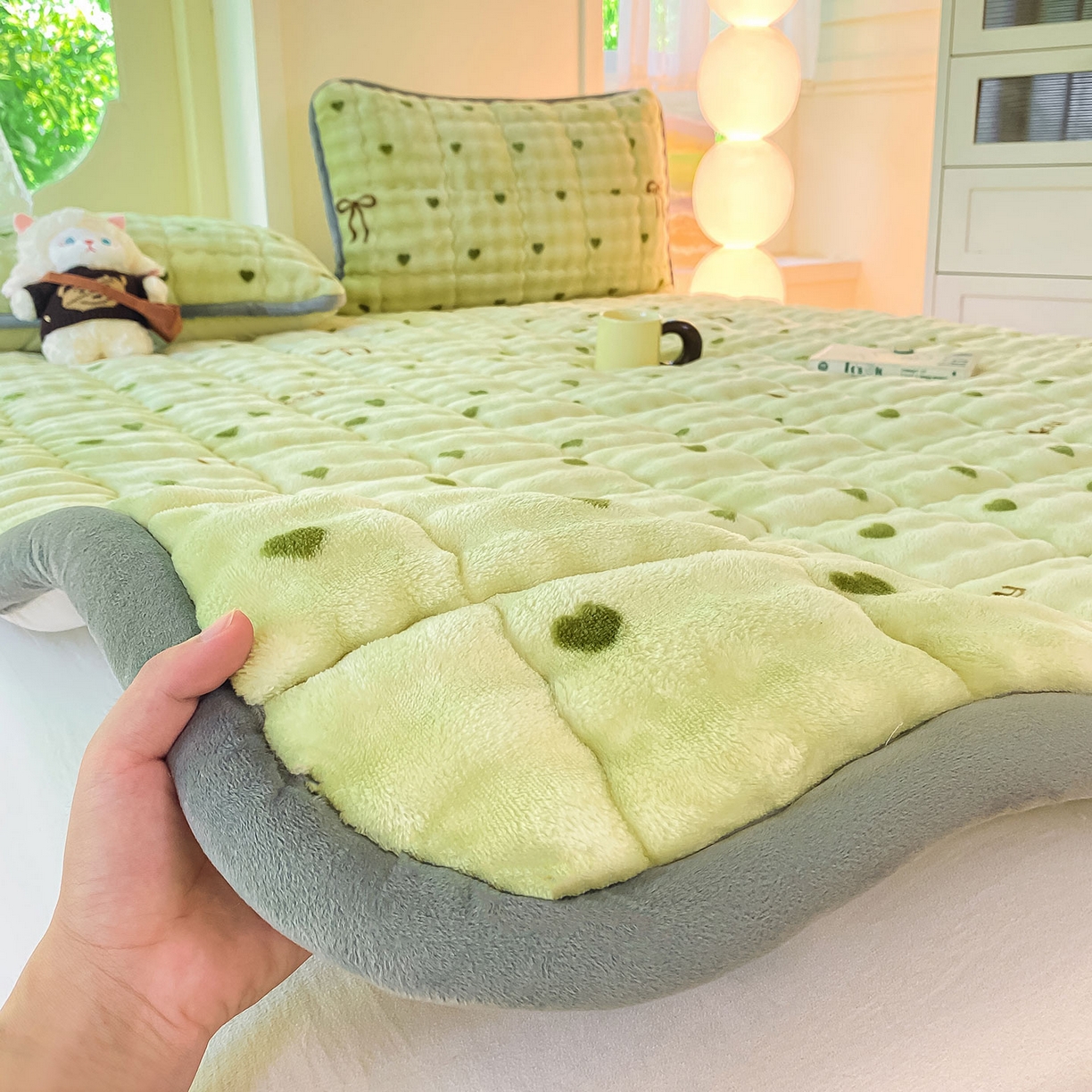 91家纺网 家纺一手货源 找家纺 （总）犇牛仓储供应链 2026新款A类牛奶绒豆豆绒泡泡印花冬被 被子被芯