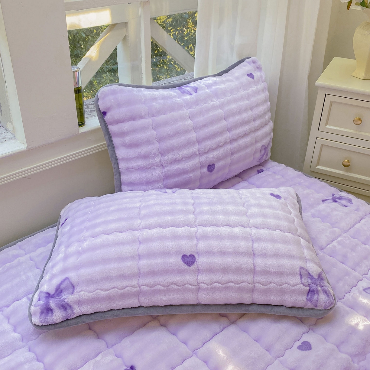 91家纺网 家纺一手货源 找家纺 犇牛仓储供应链 2026新款A类牛奶绒豆豆绒泡泡印花冬被 被子被芯 罗曼情节【兔兔绒豆豆被】