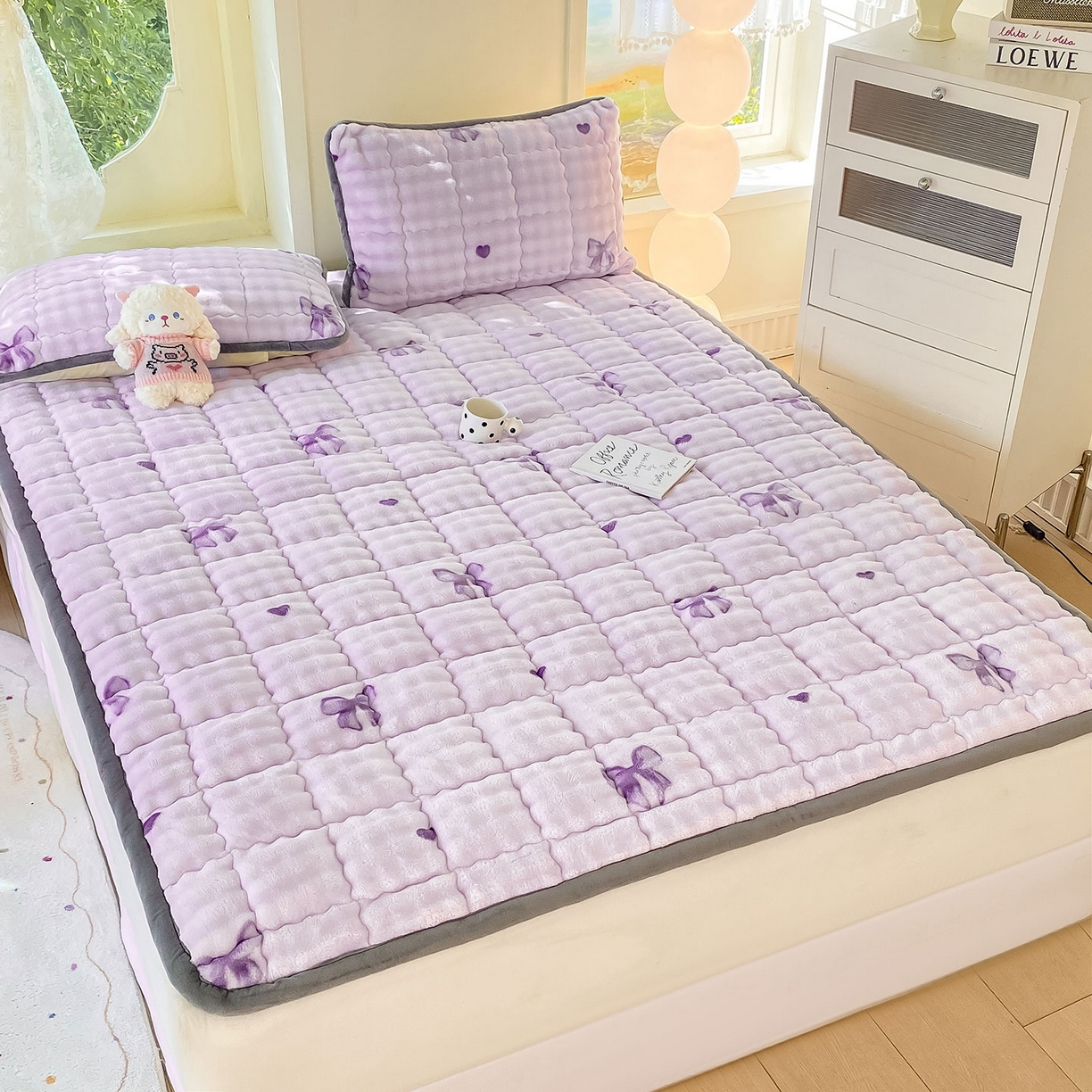 91家纺网 家纺一手货源 找家纺 犇牛仓储供应链 2026新款A类牛奶绒豆豆绒泡泡印花冬被 被子被芯 罗曼情节【兔兔绒豆豆被】