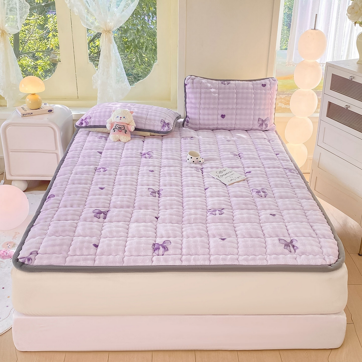 91家纺网 家纺一手货源 找家纺 犇牛仓储供应链 2026新款A类牛奶绒豆豆绒泡泡印花冬被 被子被芯 罗曼情节【兔兔绒豆豆被】