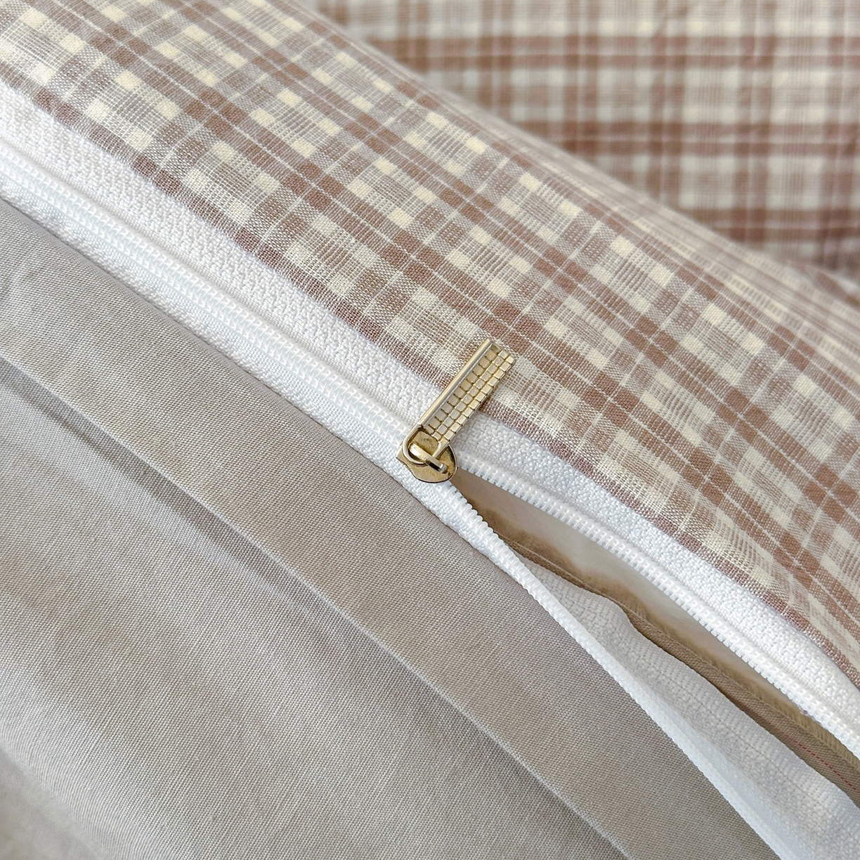 91家纺网 家纺一手货源 找家纺 木子家纺 2026春夏新款色织全棉纯棉四件套 莫里-灰