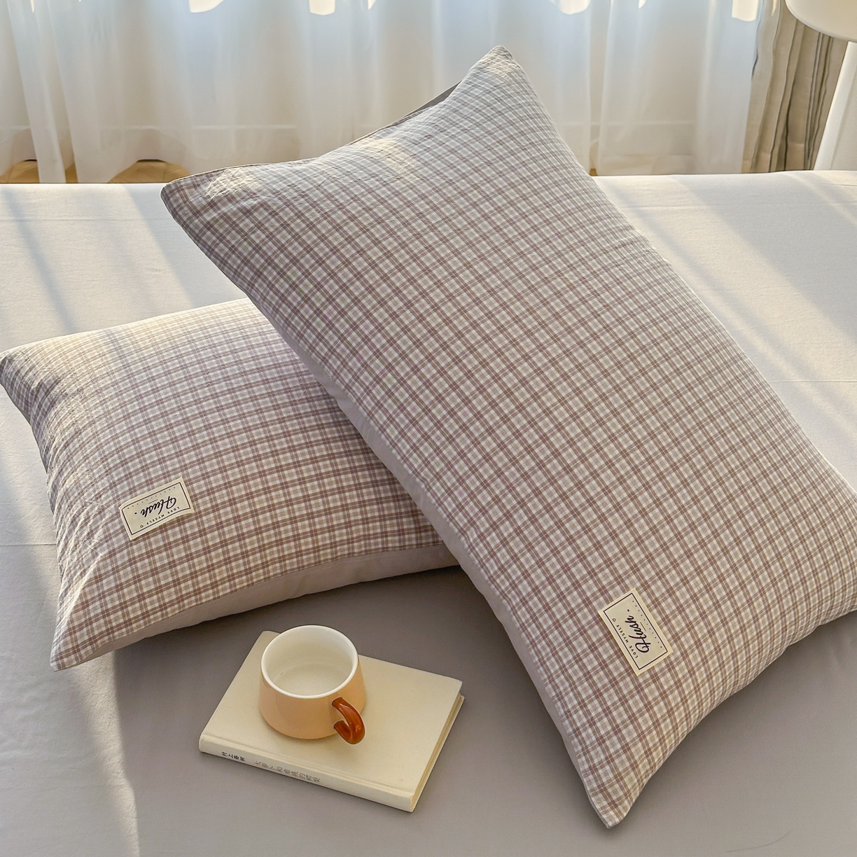 91家纺网 家纺一手货源 找家纺 木子家纺 2026春夏新款色织全棉纯棉四件套 莫里-灰