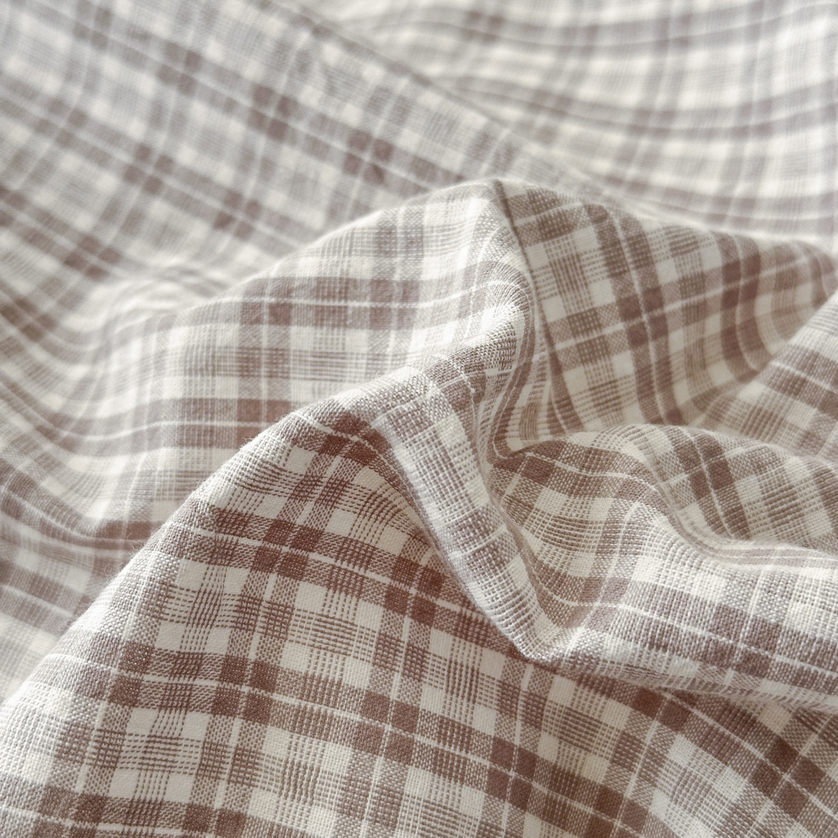 91家纺网 家纺一手货源 找家纺 木子家纺 2026春夏新款色织全棉纯棉四件套 莫里-灰