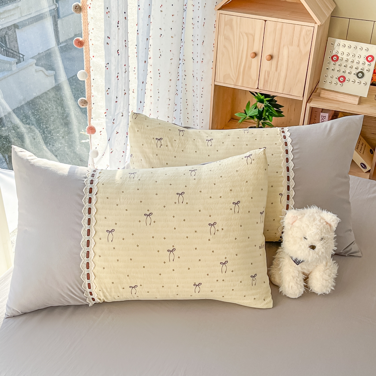 91家纺网 家纺一手货源 找家纺 （总）菲梵家纺 2026新款法式花边A类云朵棉单枕套枕套单件