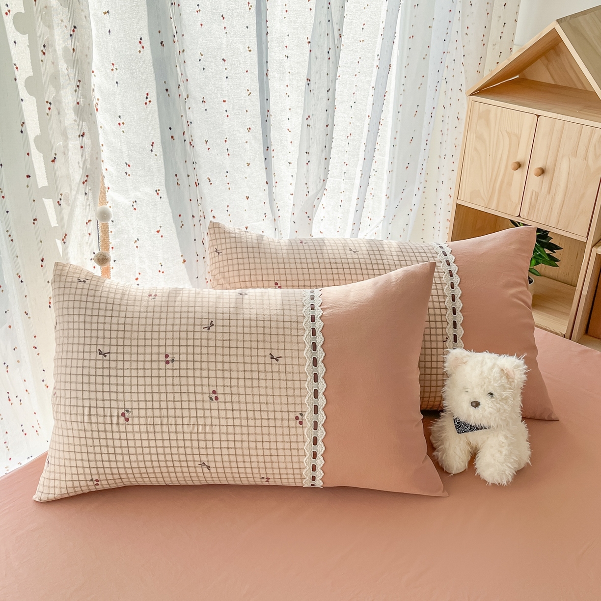 91家纺网 家纺一手货源 找家纺 （总）菲梵家纺 2026新款法式花边A类云朵棉单枕套枕套单件