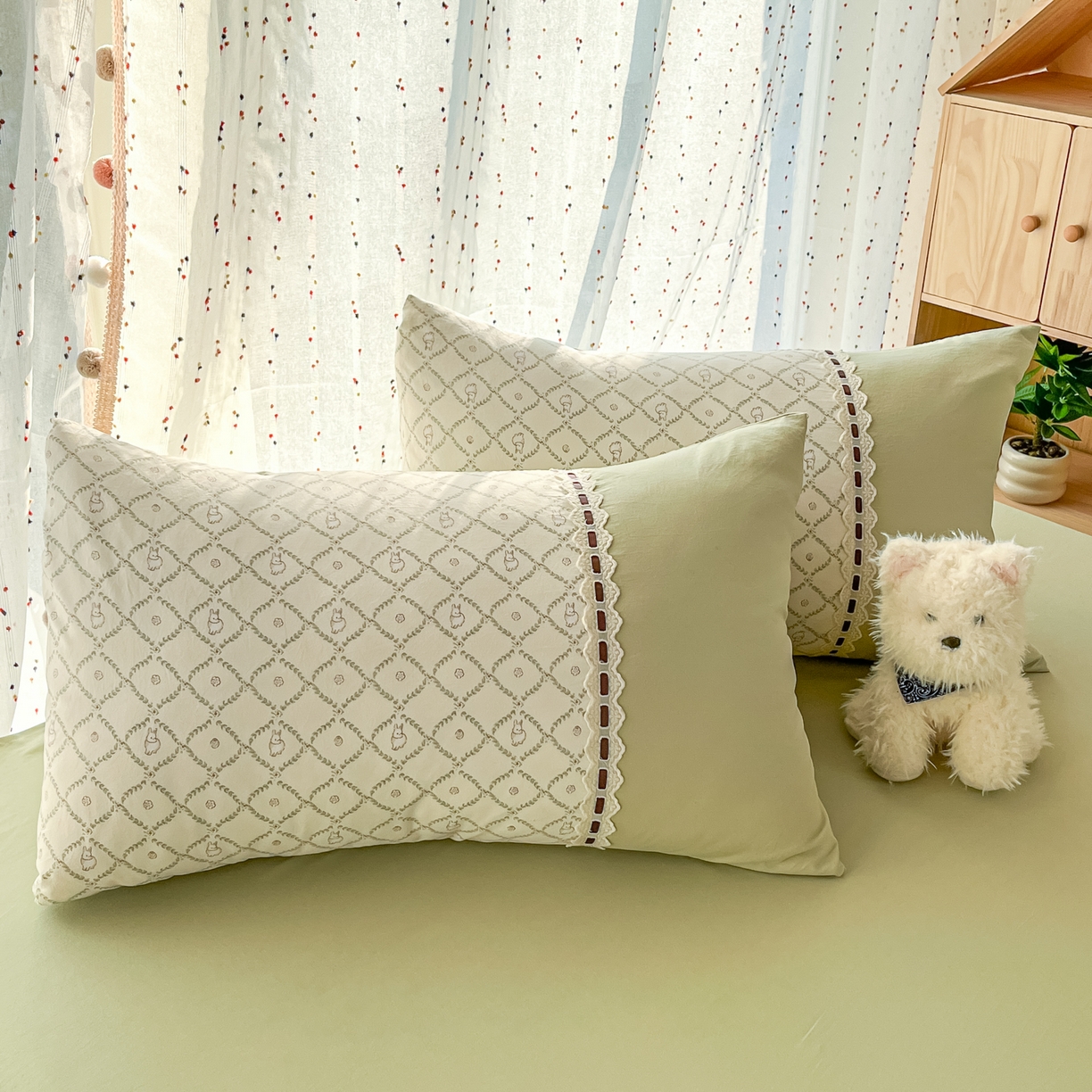 91家纺网 家纺一手货源 找家纺 （总）菲梵家纺 2026新款法式花边A类云朵棉单枕套枕套单件