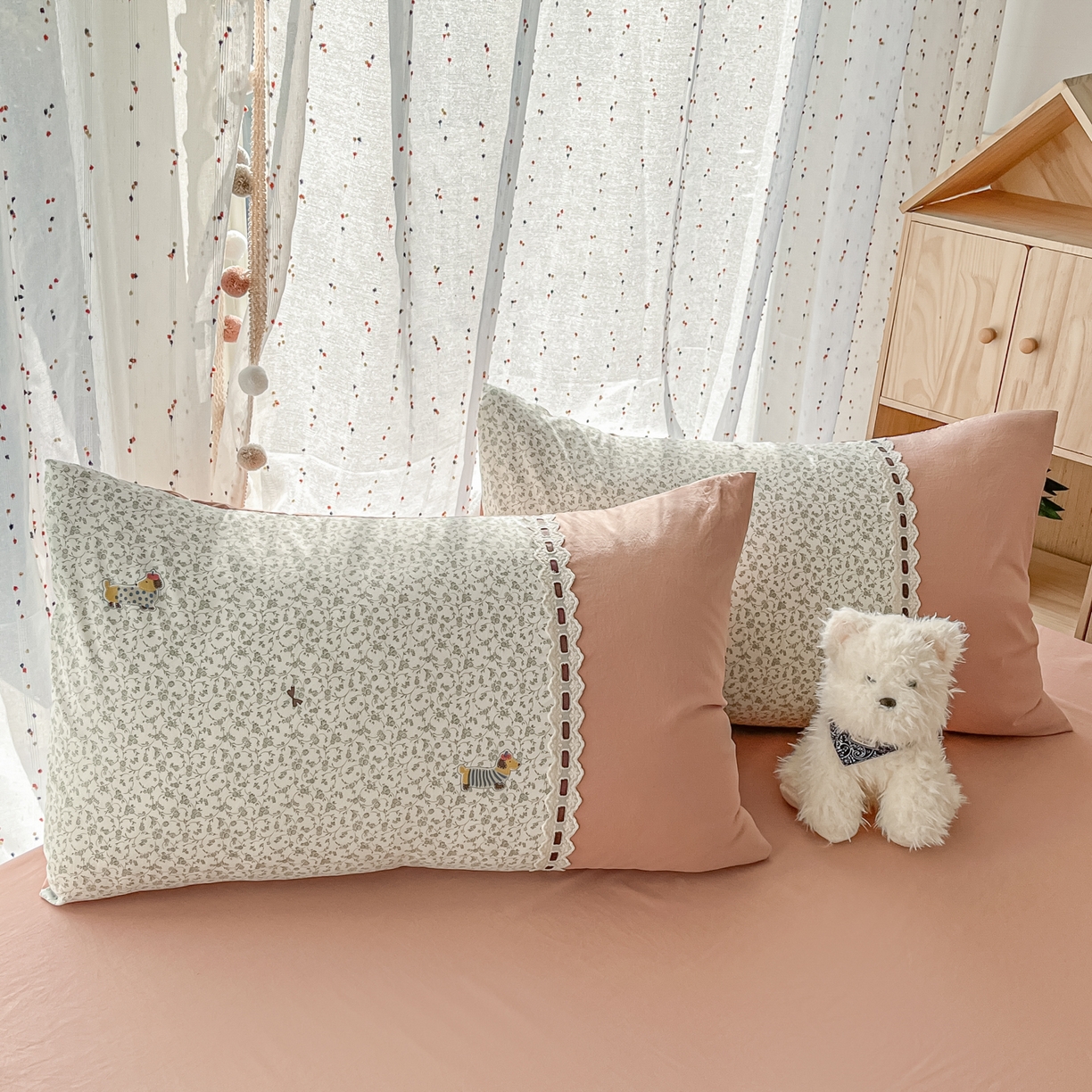 91家纺网 家纺一手货源 找家纺 （总）菲梵家纺 2026新款法式花边A类云朵棉单枕套枕套单件