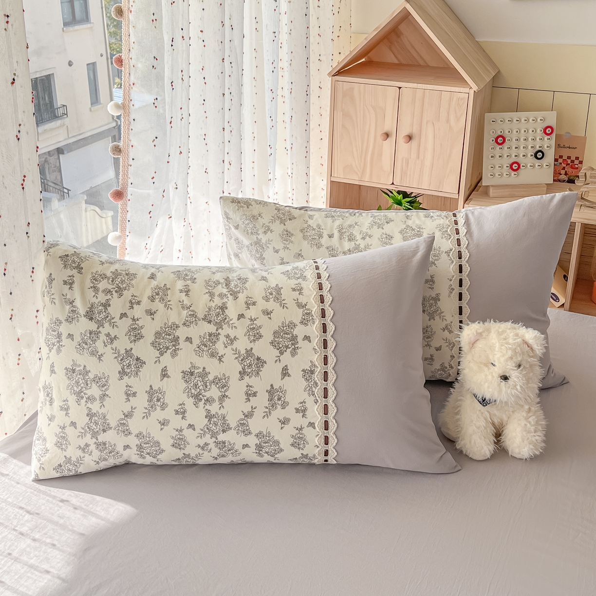 91家纺网 家纺一手货源 找家纺 （总）菲梵家纺 2026新款法式花边A类云朵棉单枕套枕套单件