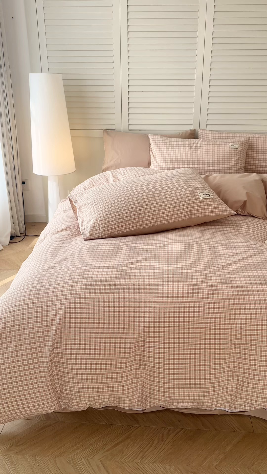 91家纺网 家纺一手货源 找家纺 木子家纺 2026春夏新款色织全棉纯棉四件套 莫里-咖