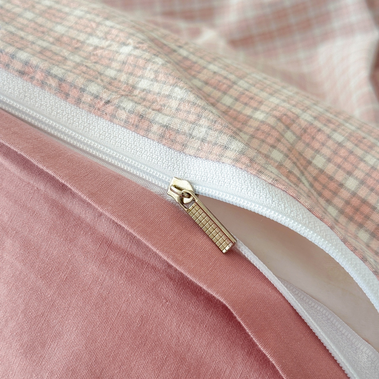 91家纺网 家纺一手货源 找家纺 木子家纺 2026春夏新款色织全棉纯棉四件套 森浅-粉