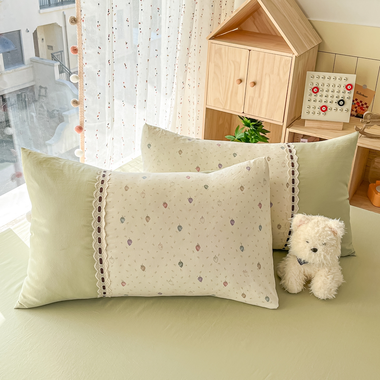 91家纺网 家纺一手货源 找家纺 （总）菲梵家纺 2026新款法式花边A类云朵棉单枕套枕套单件