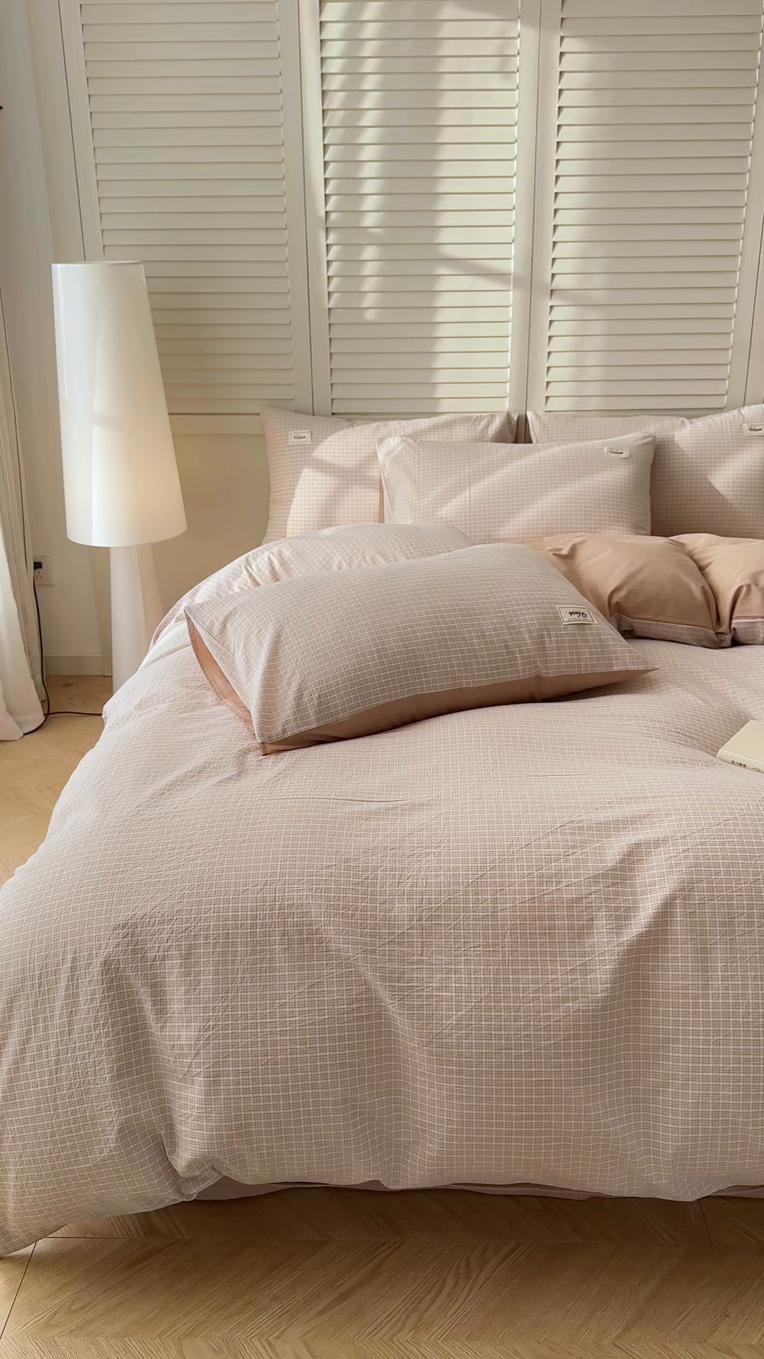 91家纺网 家纺一手货源 找家纺 木子家纺 2026春夏新款色织全棉纯棉四件套 森浅-咖