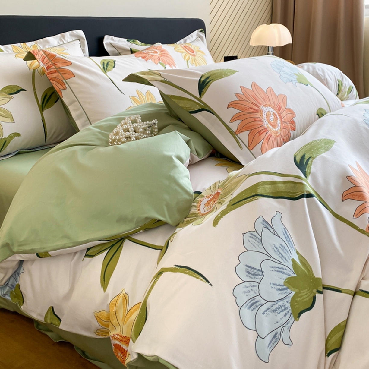 91家纺网 家纺一手货源 找家纺 （总）格里芬家纺 2026新款全棉纯棉40S精梳棉13376印花四件套