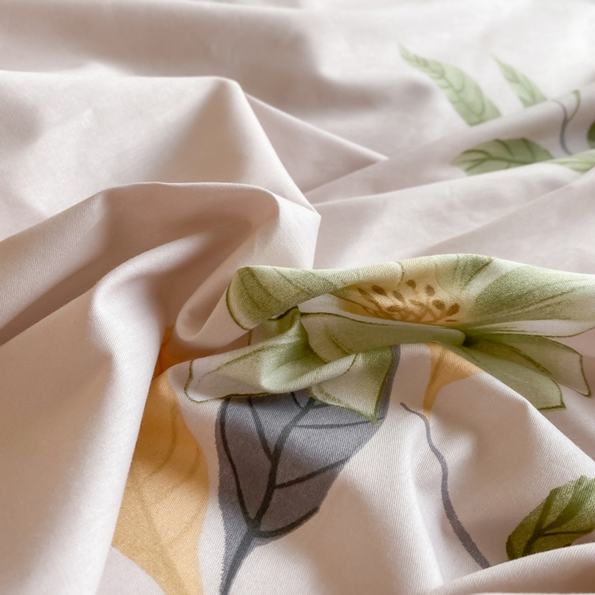 91家纺网 家纺一手货源 找家纺 格里芬家纺 2026新款全棉纯棉40S精梳棉13376印花四件套 蜜夏-粉