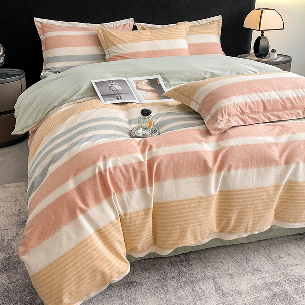 91家纺网 家纺一手货源 找家纺 格里芬家纺 2026新款全棉纯棉40S精梳棉13376印花四件套 暖冬